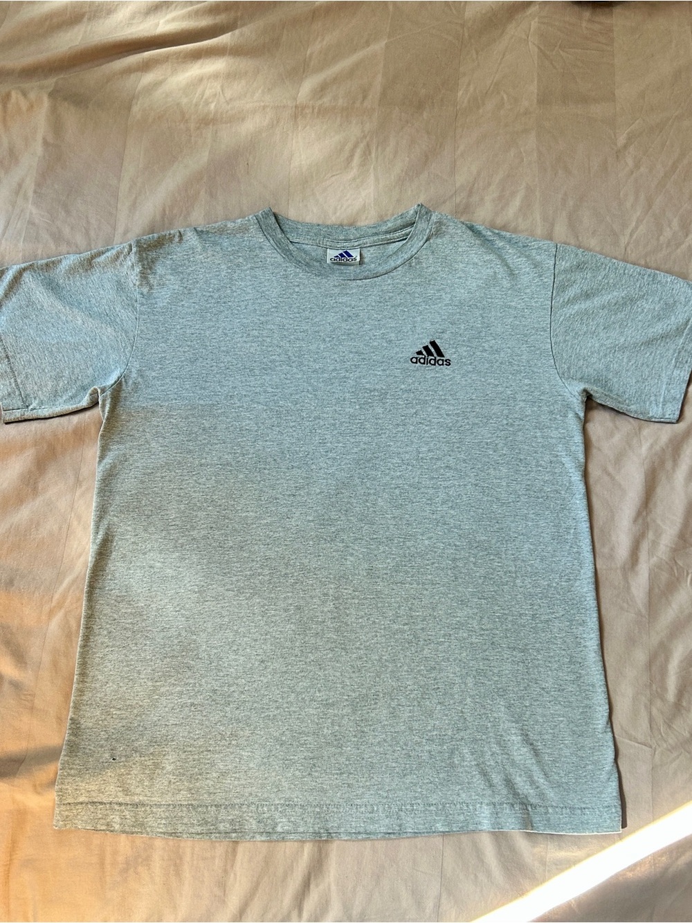 Vintage Made in Canada adidas Light Gray Crewneck Tee with Black Logo